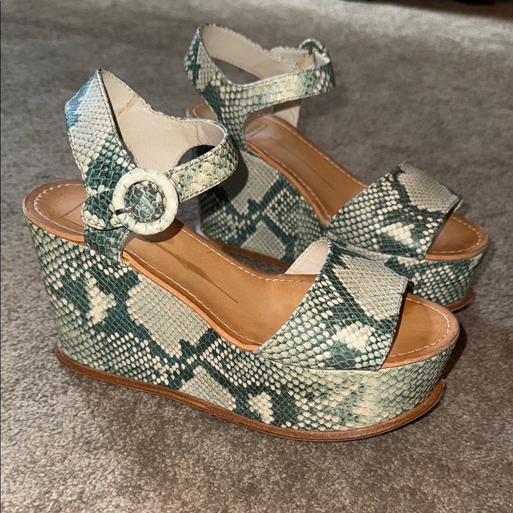 Dolce Vita Snakeskin Platform Wedge Sandals